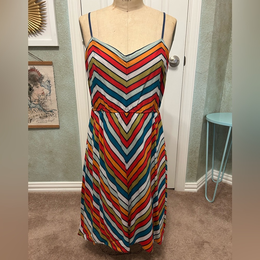 Fossil Brand Chevron Spaghetti Strap Dress